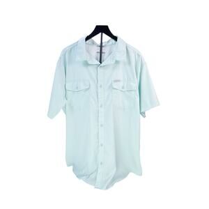 Columbia Sportswear Light Blue Omni-Wick 100% Polyester Button-Up Shirt - XXL